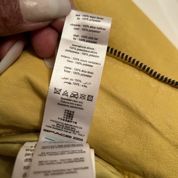 New Yellow Leather Jacket Women’s Size 6 - Picture 10 of 15